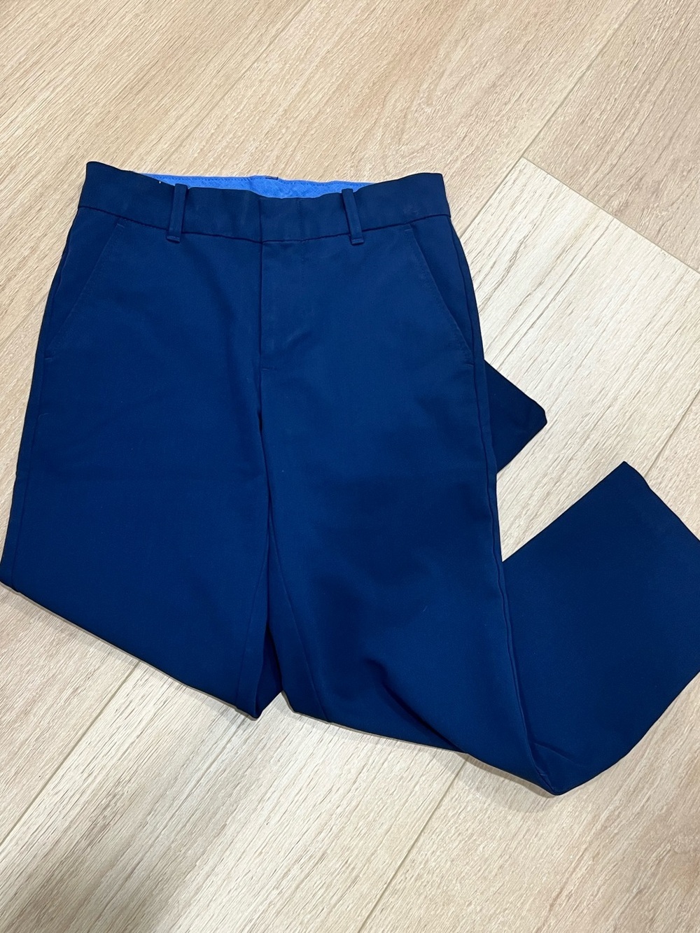 IZOD Boys Dress Pants Navy Blue Size 8 Regular Flat Front School Uniform - Picture 3 of 4